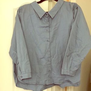 Blue pleated blouse from oak + fort